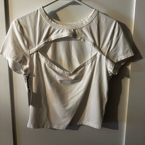 White Cut-Out Women's Top